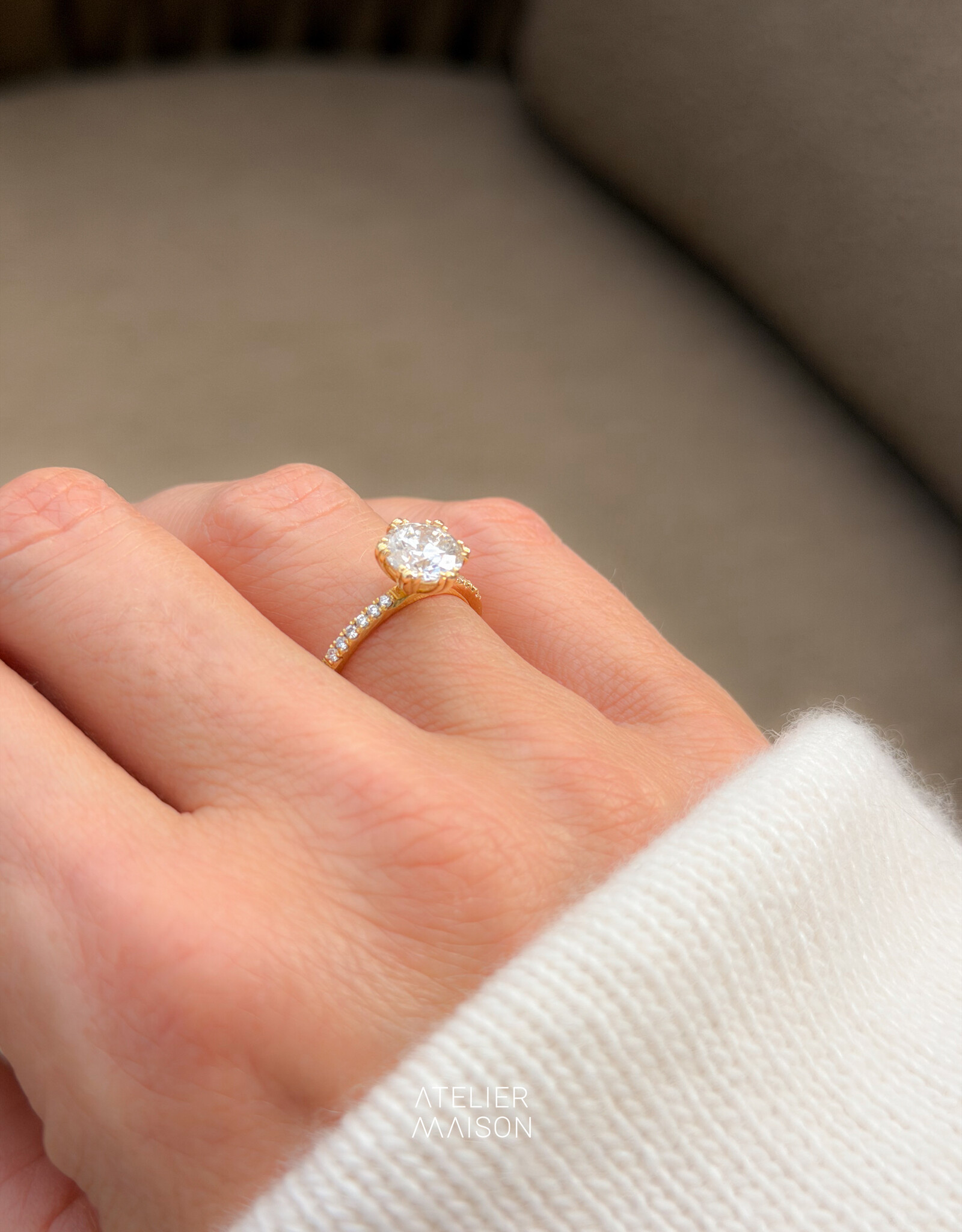 Atelier Maison The Lily ring | mt54| 18K geel goud