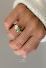 Atelier Maison Soulmates ring met witte en groene diamant