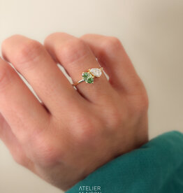 Atelier Maison Soulmates ring met groene en witte LGD