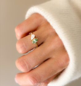 Atelier Maison Soulmates ring met witte en groene LGD (2x0,5ct)