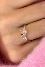 Atelier Maison Soulmates ring met bruine en roze LGD (0,3 & 0,6ct)