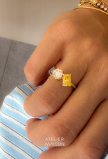 Atelier Maison Soulmates ring met witte en gele LGD (0,8 & 1ct)