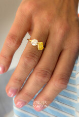Atelier Maison Soulmates ring met witte en gele LGD (0,8 & 1ct)