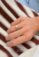 Atelier Maison Soulmates ring met witte en groene LGD (0,3 en 0,5ct)