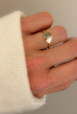 Atelier Maison Soulmates ring met witte en groene LGD (0,8 en 0,5ct)