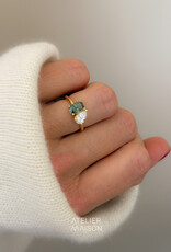 Atelier Maison Soulmates ring met witte en groene LGD (0,8 en 0,5ct)