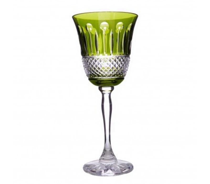 Rainbow Olive Green Wine Goblets, set of 2