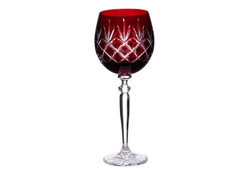 Pure Luxe Pineapple Crystal Wine Goblet, Burgundy