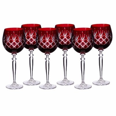 Pure Luxe Pineapple Crystal Wine Goblet, Burgundy