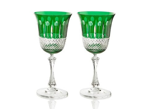 Emerald Crystal Red Wine Glasses, set of 2