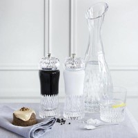 Black and White Crystal Salt and Pepper Grinders, pair