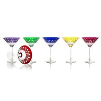 Birds of Paradise Crystal Cocktail Glasses, set of 6
