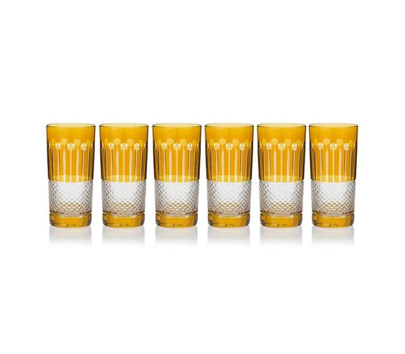 Amber Gold High Ball glasses, set of 6