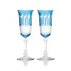 Gurasu Crystal  Sky Blue Champagne Glasses, Set of 2