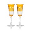 Gurasu Crystal  Amber Gold Champagne Glasses, Set of 2