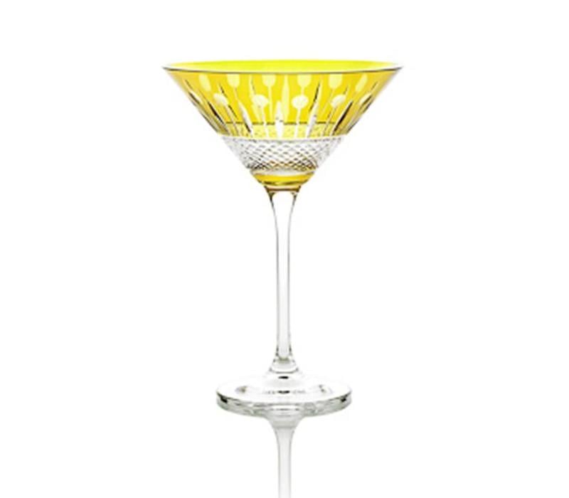 Martini Cocktail Crystal Glass, Citrine, single