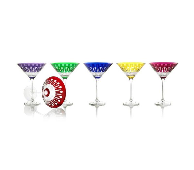 Martini Cocktail Crystal Glass, Citrine, single