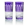 Purple Crystal High Ball Glasses, set of 6