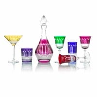 Martini Cocktail Crystal Glass, Ruby, Single