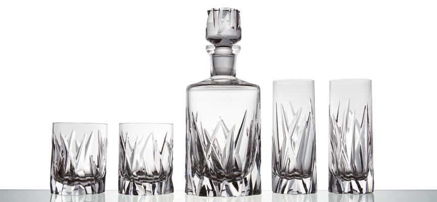 Bomma Icebreaker crystal tumblers and decanter 