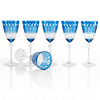 Gurasu Crystal  Sky Blue Wine Glasses, set of 6