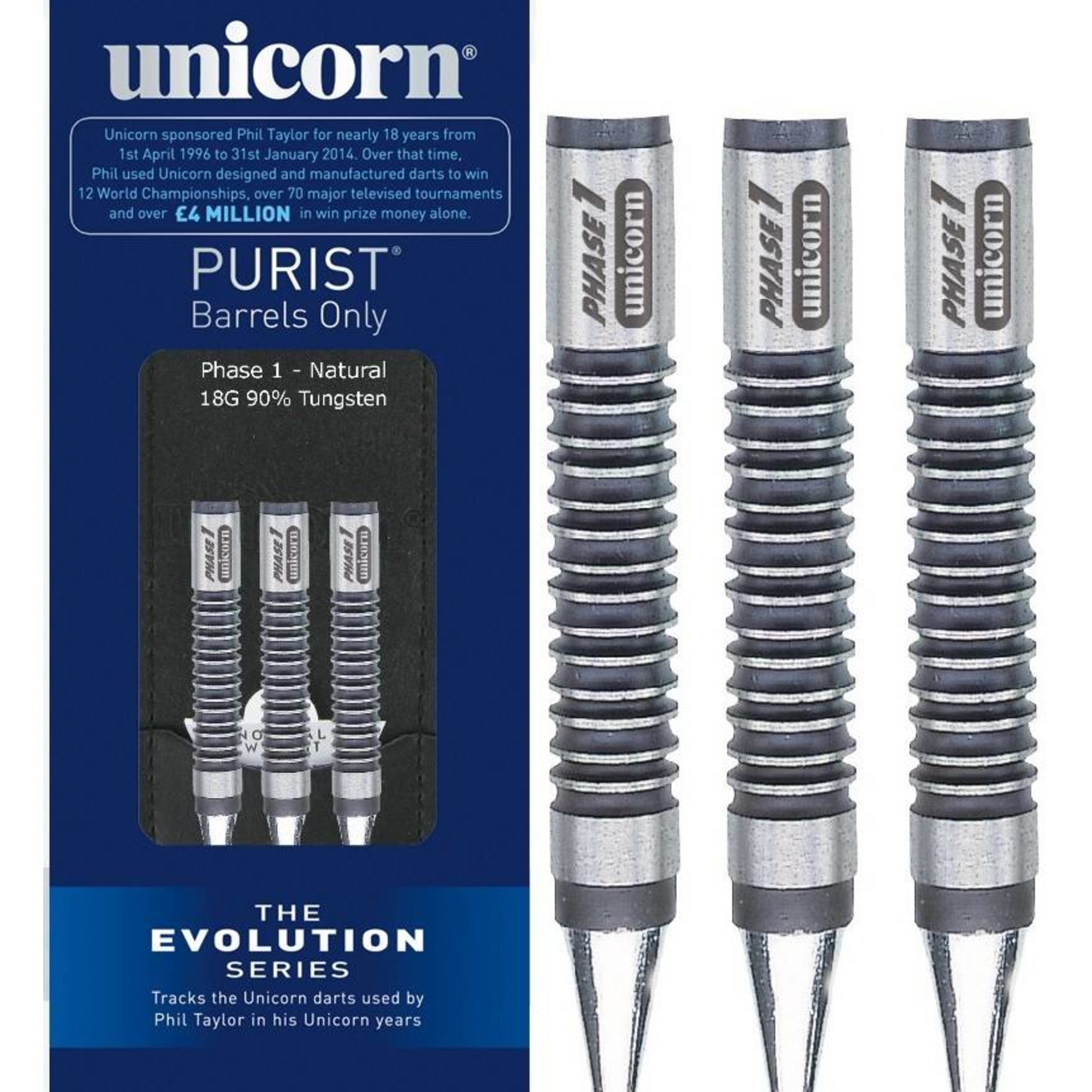 Unicorn Unicorn Purist Evolution Phase 1 Natural 90% Soft Tip - Dartpijlen