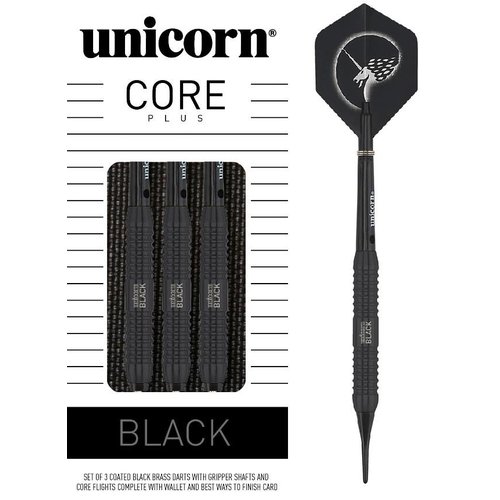 Unicorn Unicorn Core Plus Black Brass Soft Tip - Dartpijlen