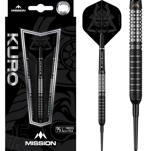 Mission Mission Kuro Black M1 95% Soft Tip - Dartpijlen