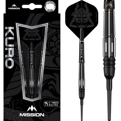 Mission Mission Kuro Black M4 95% Soft Tip - Dartpijlen