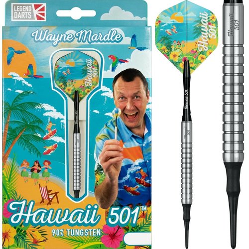 Legend Darts Wayne Mardle Hawaii 501 90% Silver Soft Tip - Dartpijlen