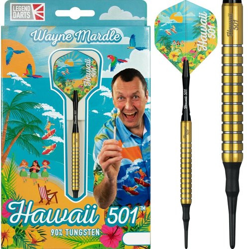 Legend Darts Legend Darts Wayne Mardle Hawaii 501Gold 90% Soft Tip - Dartpijlen