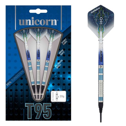 Unicorn Unicorn Core XL T95 Blue 95% Soft Tip - Dartpijlen