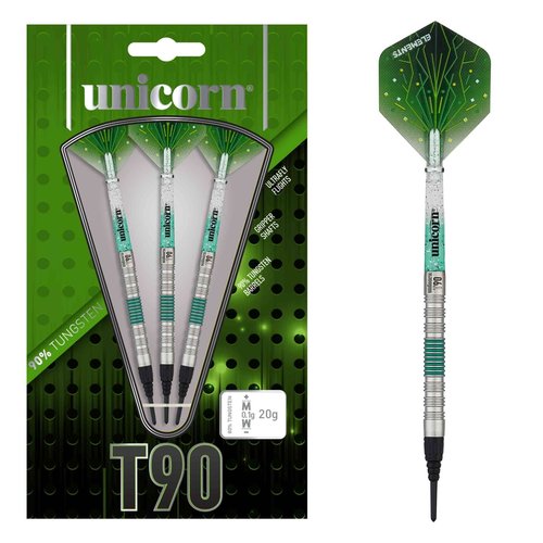 Unicorn Unicorn Core XL T90 Green 90% Soft Tip - Dartpijlen