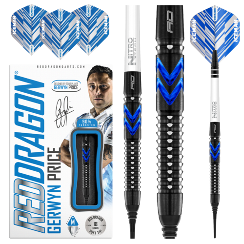 Red Dragon Red Dragon Gerwyn Price Blue Ice SE 90% Soft Tip - Dartpijlen