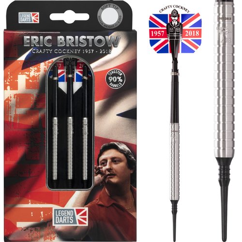 Legend Darts Legend Darts Eric Bristow Crafty Cockney 90% Silver Ringed Soft Tip - Dartpijlen