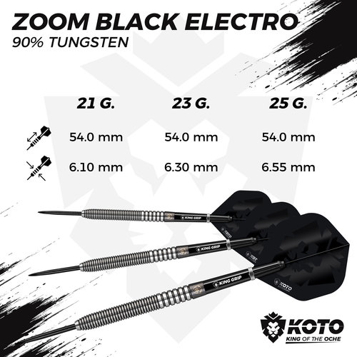 KOTO KOTO Zoom Black Electro 90% - Dartpijlen