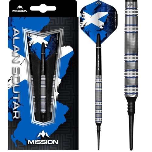 Mission Mission Alan Soutar Blue & White 90% Soft Tip - Dartpijlen