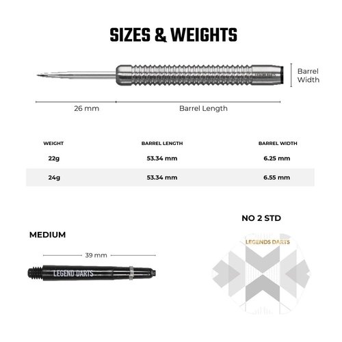 Legend Darts Legend Darts Pro Series V3 90% - Dartpijlen