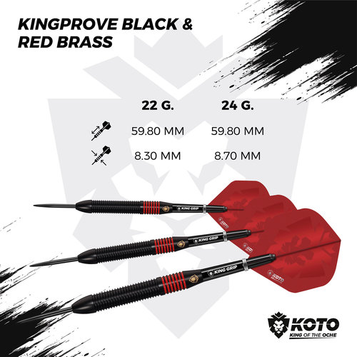 KOTO KOTO Kingprove Black & Red Brass - Dartpijlen