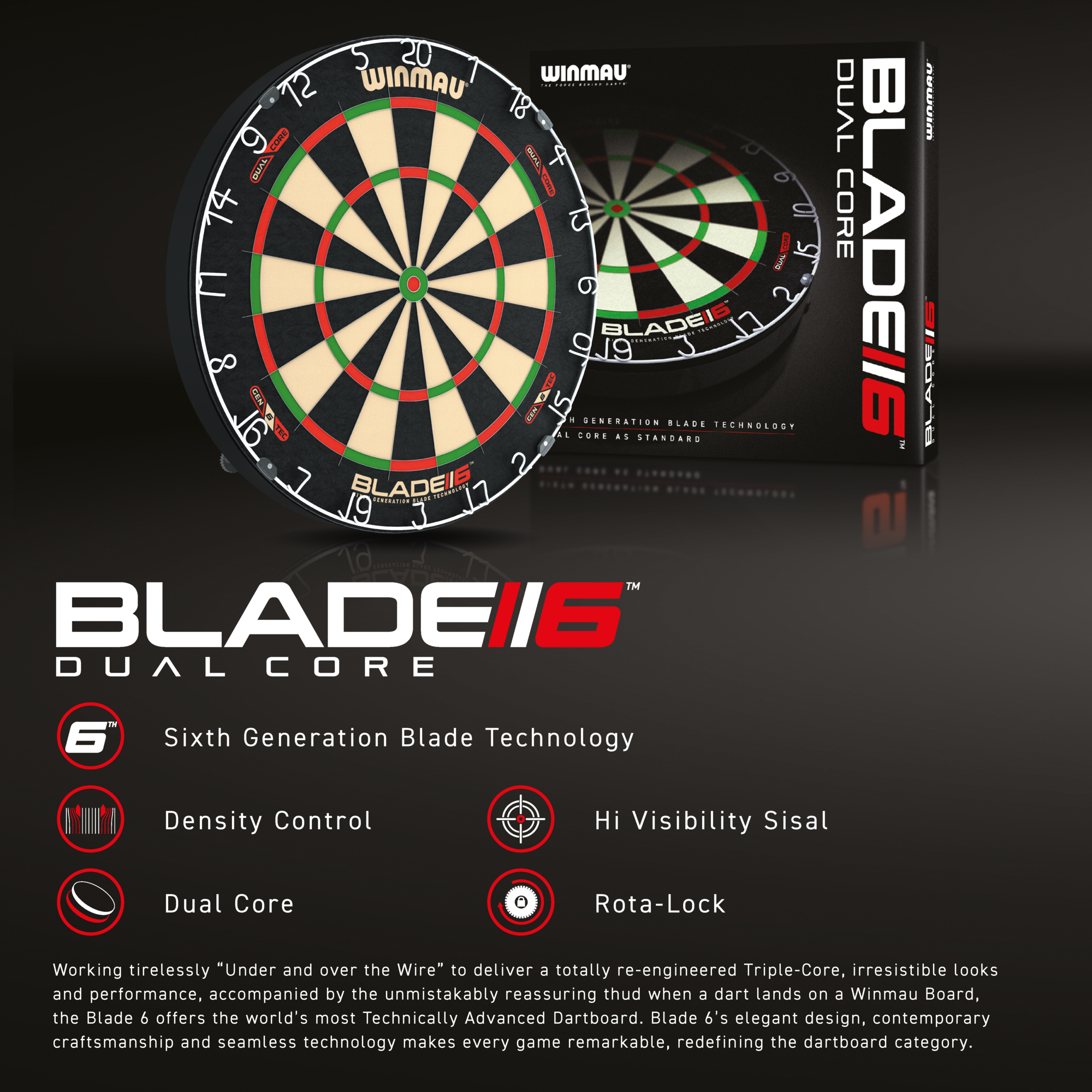 Winmau Winmau Blade 6 Dual Core - Professioneel Dartbord