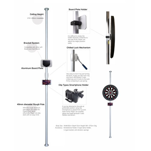 GranDarts GranBoard Pole Dartbord Standaard