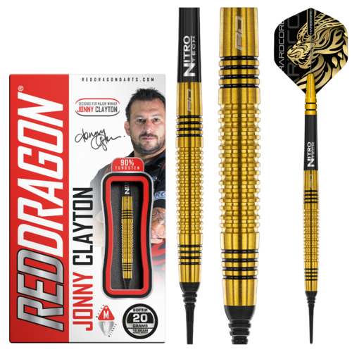 Red Dragon Red Dragon Jonny Clayton Gold 90% Soft Tip - Dartpijlen