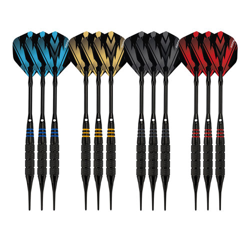 KOTO KOTO Brass Multiset - 12 Soft Tip Darts -  16 Gram - Dartpijlen