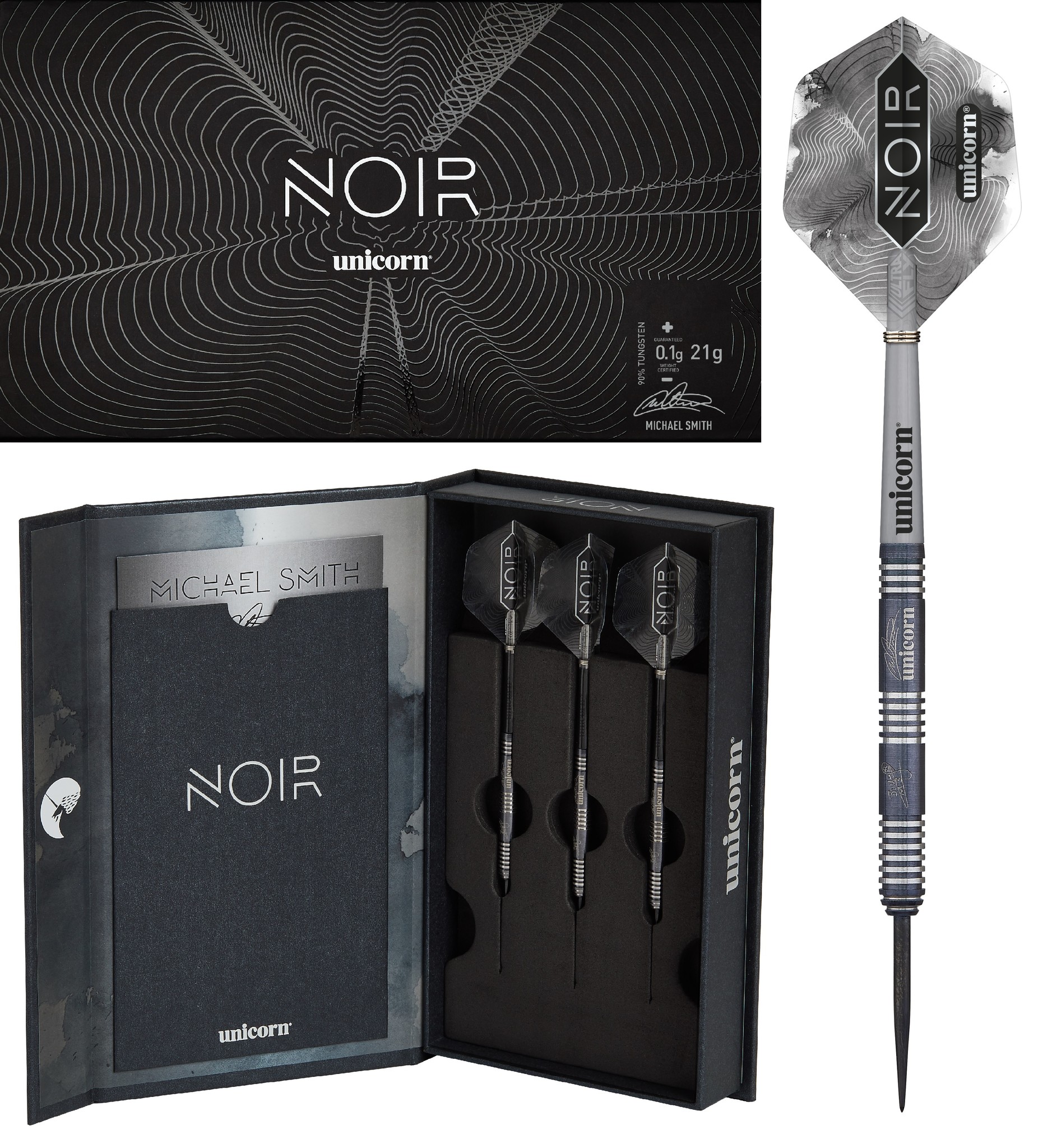 unicorn NOIR MICHAEL SMITH STEEL ユニコーン Unicorn Darts Michael Smith - Noir 90 Percent Tungsten Steel