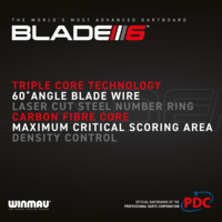 Winmau Blade 6 Triple Core PDC Dartbord Winmau Winmau Blade 6 Triple Core PDC Dartbord