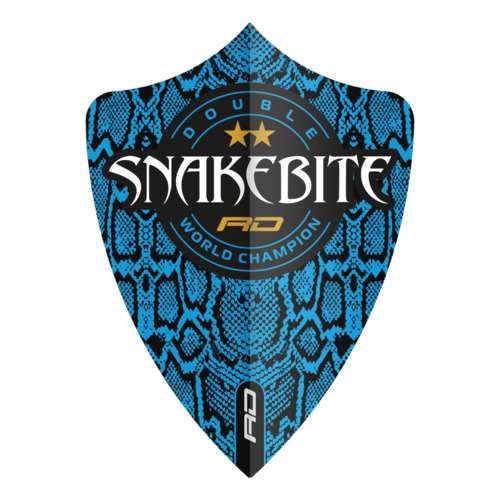 Red Dragon Peter Wright Snakebite Double World Champion Freestyle Blue Skin - Dart Flights