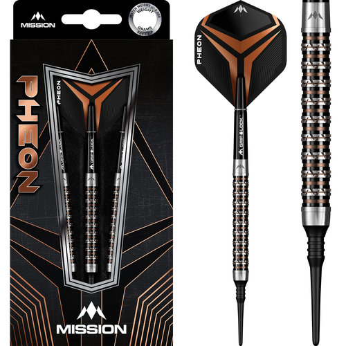 Mission Mission Pheon Black & Bronze Electro 90% Soft Tip - Dartpijlen