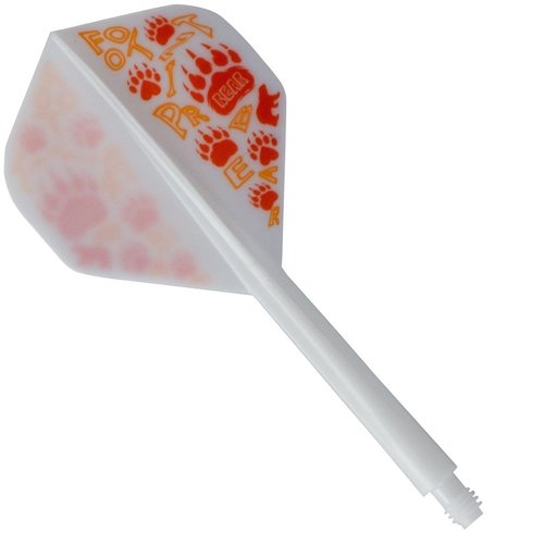 Condor Condor Axe Flight System  - Footprint Bear - Standard White & Orange - Dart Flights