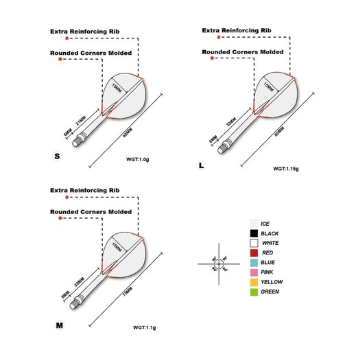 CUESOUL Cuesoul - Tero Flight System AK5 Rost Teardrop - Ice - Dart Flights