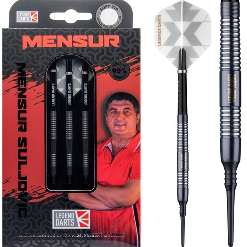 Legend Darts Legend Darts Mensur Suljovic 90% Black Soft Tip - Dartpijlen